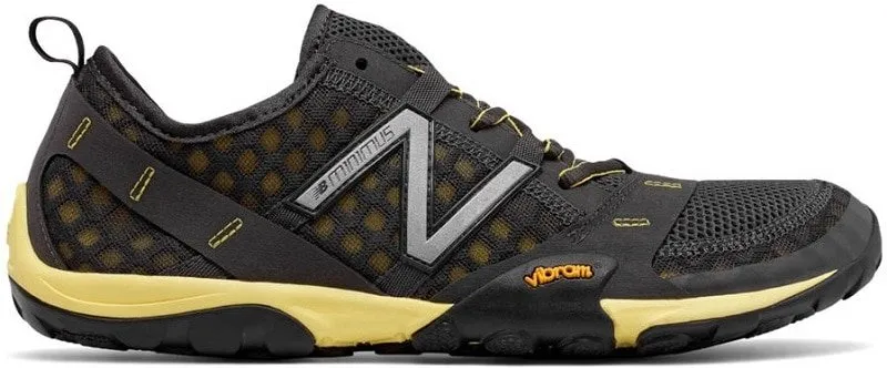 a grey and yellow New Balance Men's Minimus 10 V1 Trail Running Shoe